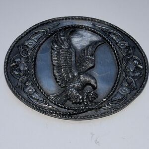 Vintage 1991 Siskiyou silver eagle belt buckle Unisex 3.5x2.5"